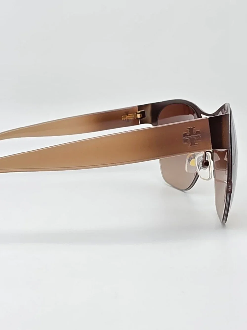 Tory Burch TY6065 326813 Brown Frame Brown Lens Semi Rimless Aviator Sunglasses